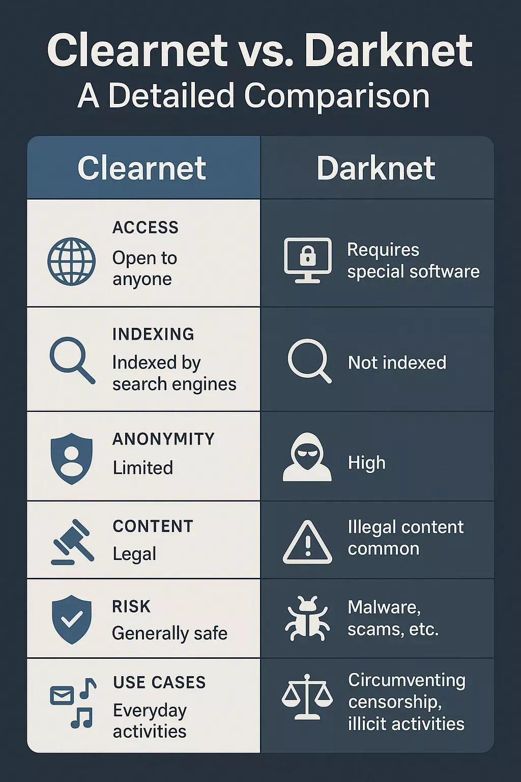 Clearnet vs Darknet: A Detailed Comparison