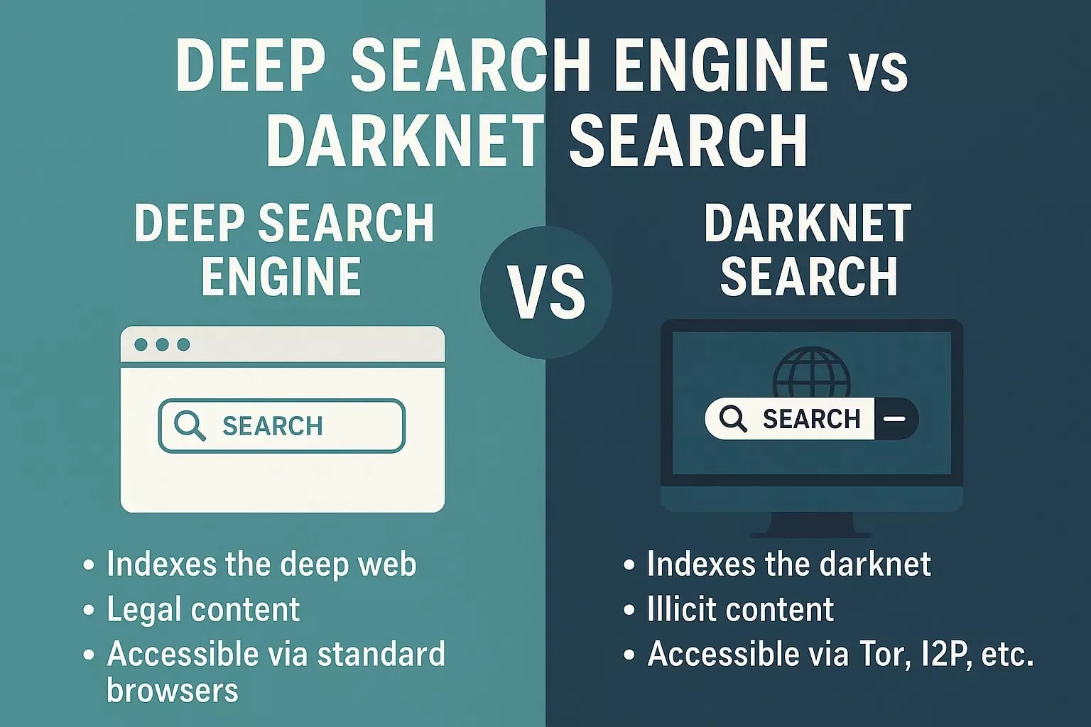 Deep Search Engine vs Darknet Search