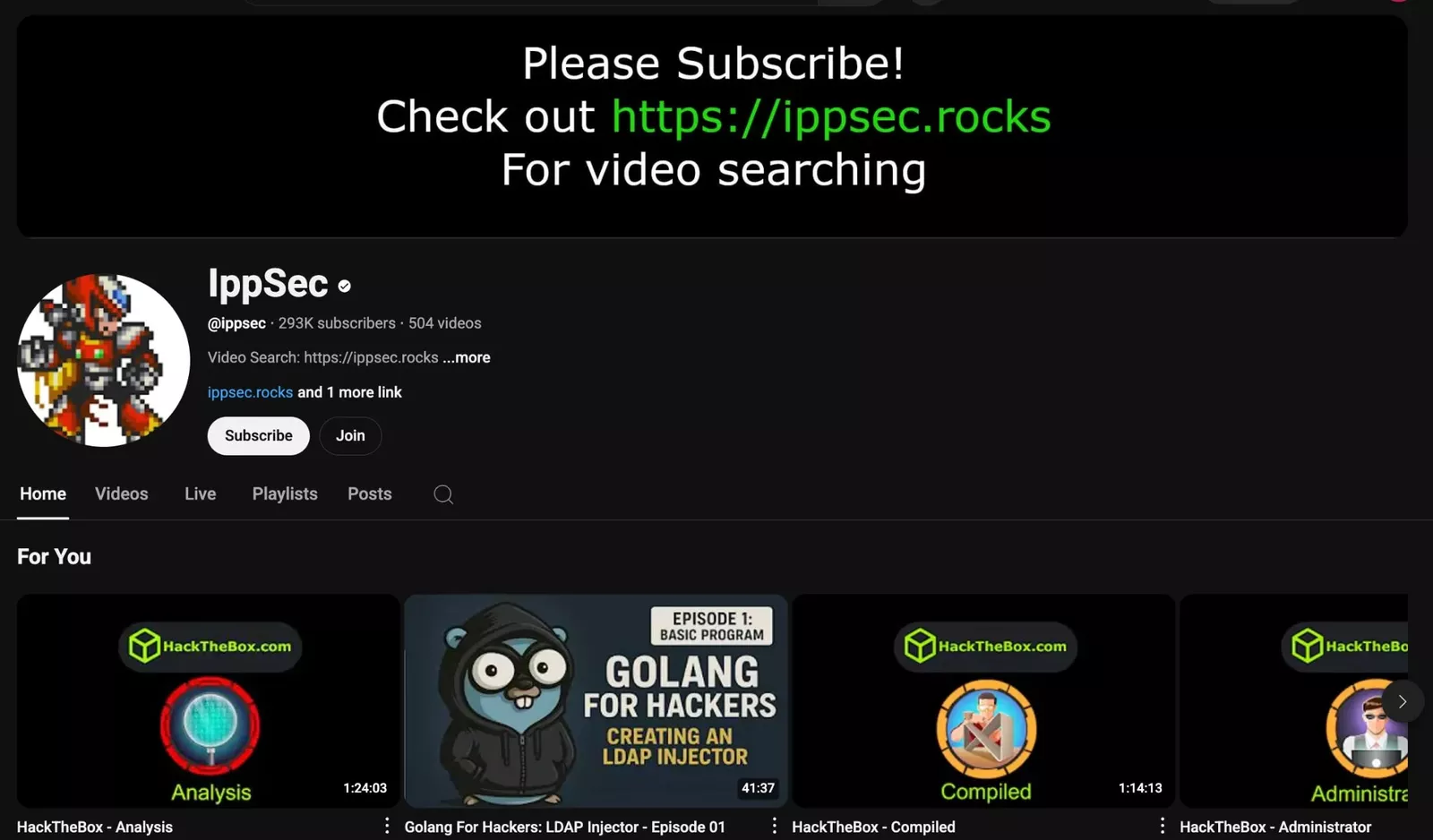 5. IppSec cybersecurity youtube channels
