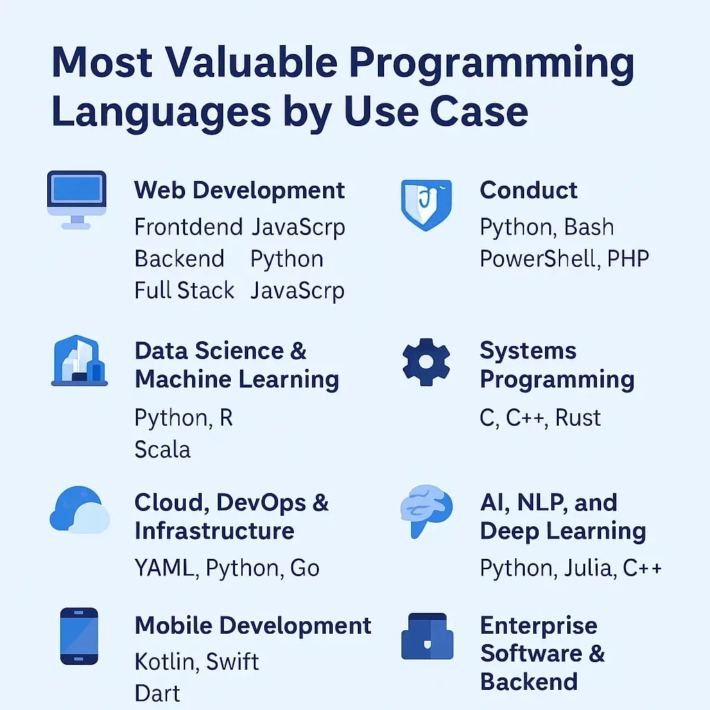 Most Valuable Programming Languages by Use Case