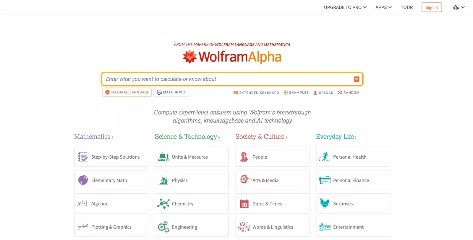 Wolfram Alpha – Computational Deep Search