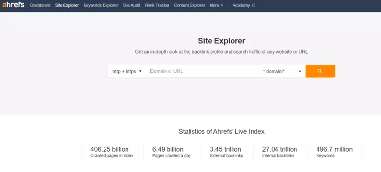 Ahrefs site explorer